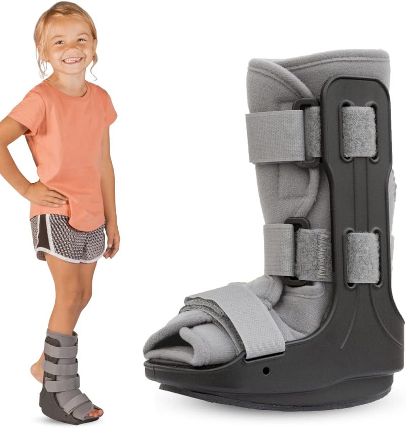 BraceAbility Pediatric Walking Boot - Children's Medical Walker Orthopedic CAM Support Shoe for Youth Ankle Break Injury, Kid's Stress Metatarsal Bone Fracture, Broken Foot or Toe Recovery Cast (M) - Image 1